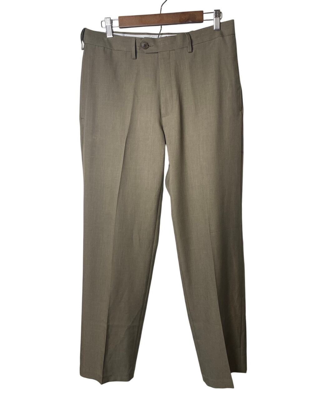 Haggar Khaki Travel Performance Classic Fit Dress Academia Pants Mens Size 32X30